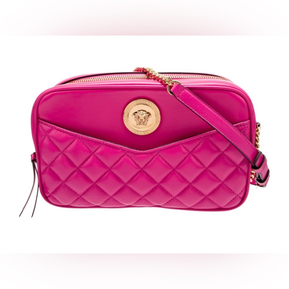 New Versace La Medusa Medium Icon Quilted Crossbody Camera Bag